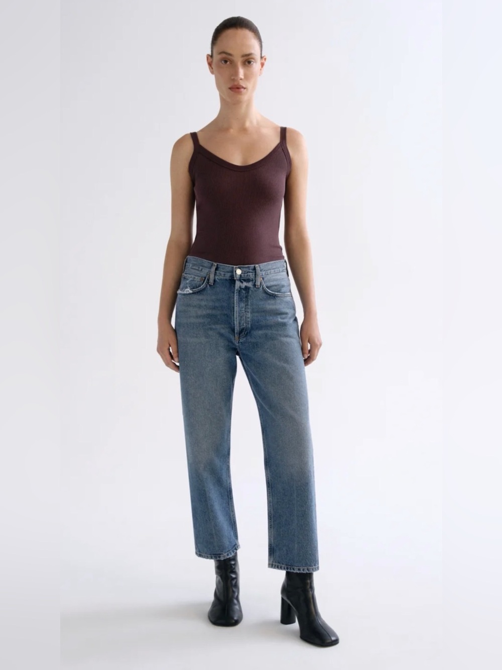 Agolde 90’s Crop Mid-Rise Straight in Hooked Wash 28